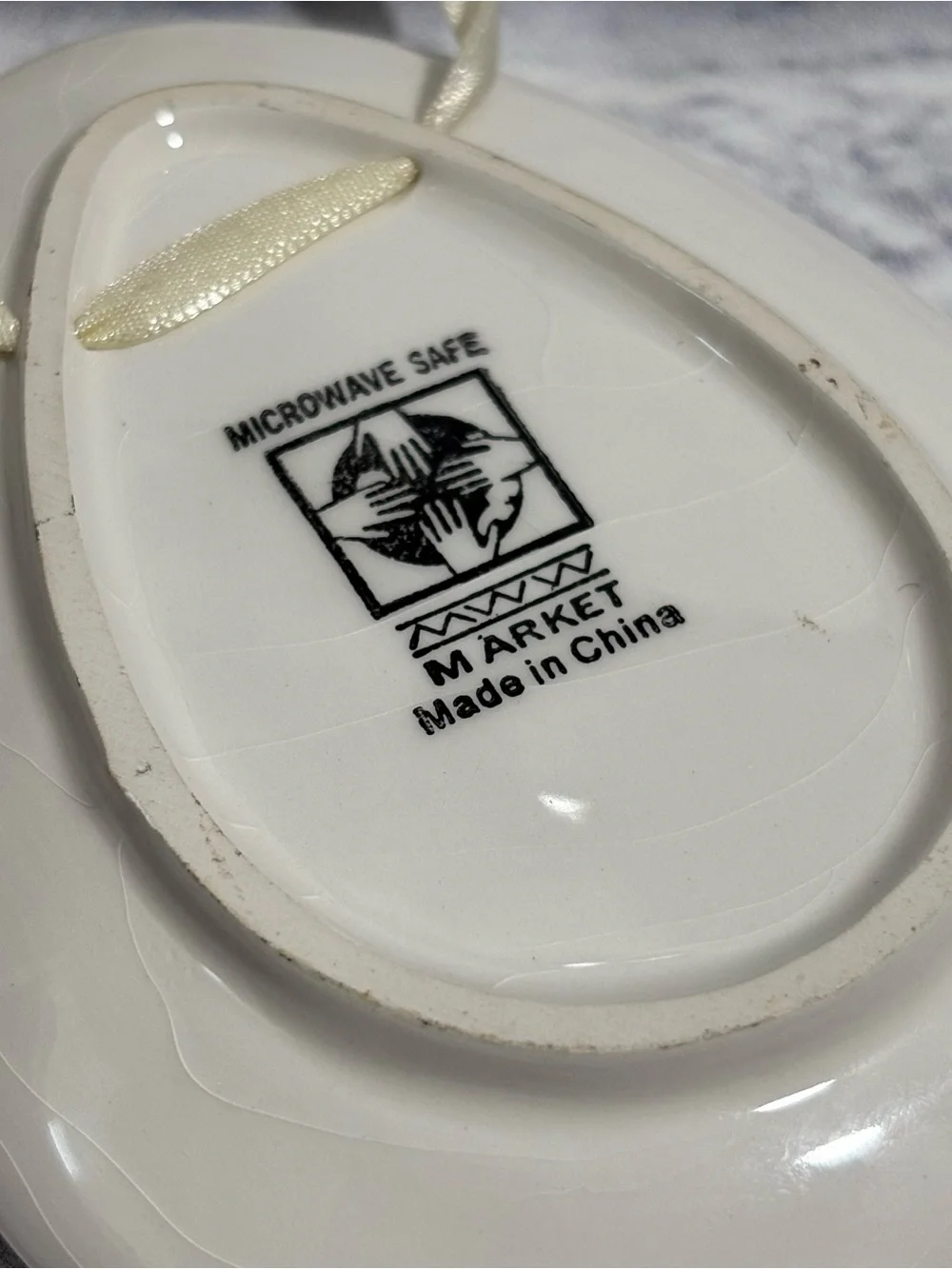 Vintage MWW Market Easter egg ceramic plate ornament